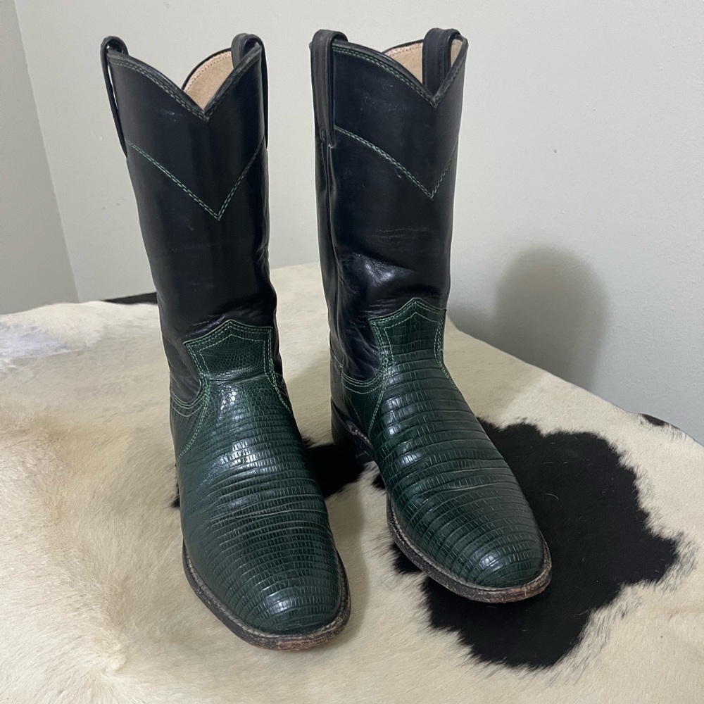 Justin’s Ladies 5 1/2 Dark Green Lizard Boots